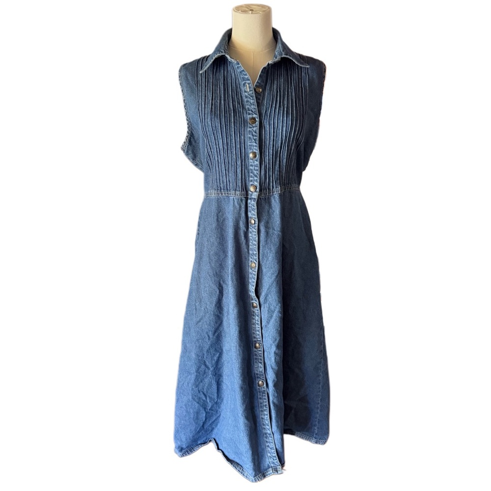 Cherokee Blue Button-Down Midi Dress
